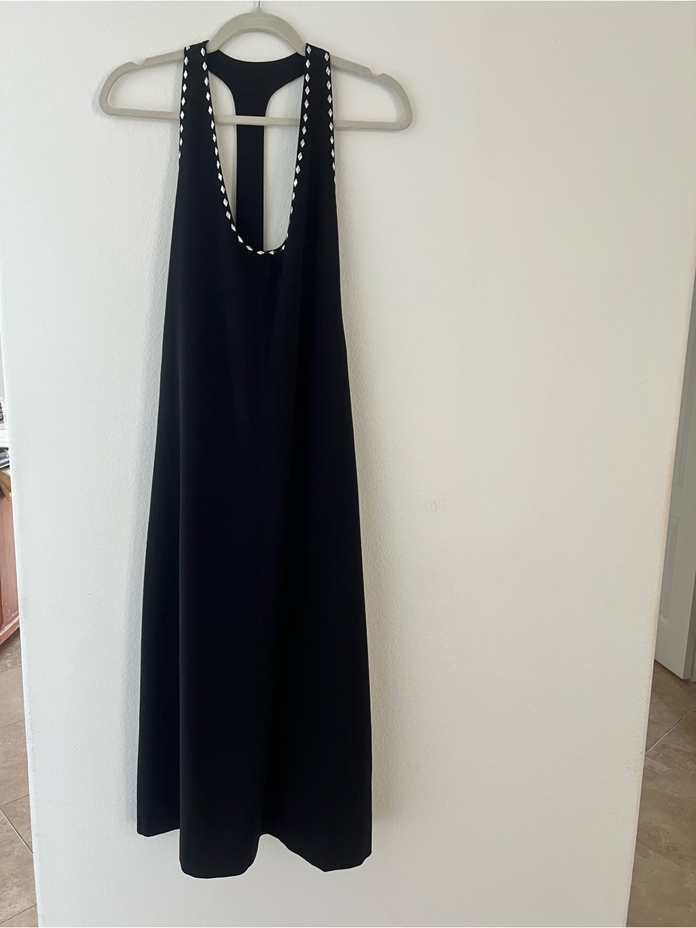 Nasty Gal Black Maxi Dress with White Contrast Trim